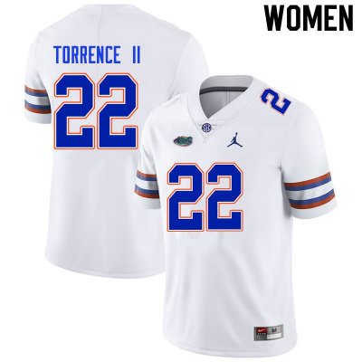 Women's Florida Gators #22 Rashad Torrence II NCAA Nike White Authentic Stitched College Football Jersey EZH7362YX